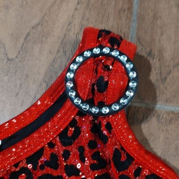A Wish Come True Small Child 5 6 7 SC sequins red leotard feathers black - Picture 5 of 6